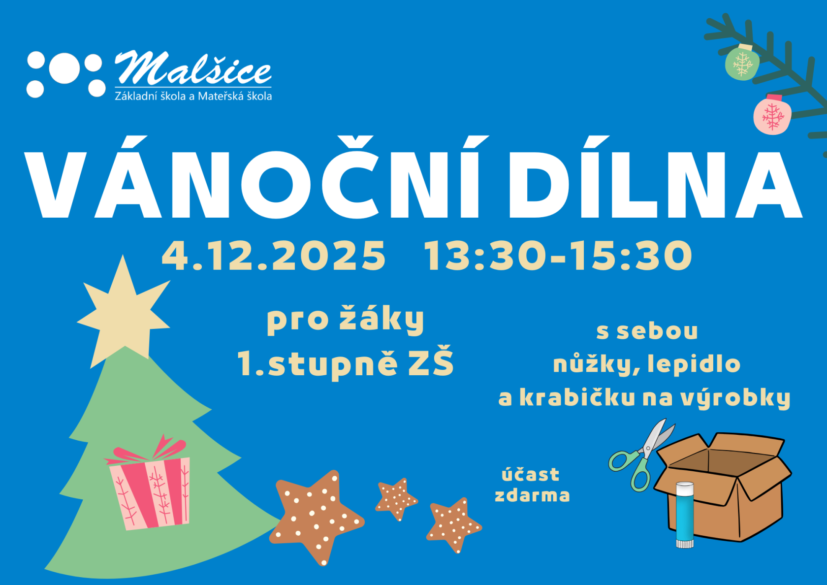 Vánoční dílna pro 1. stupeň