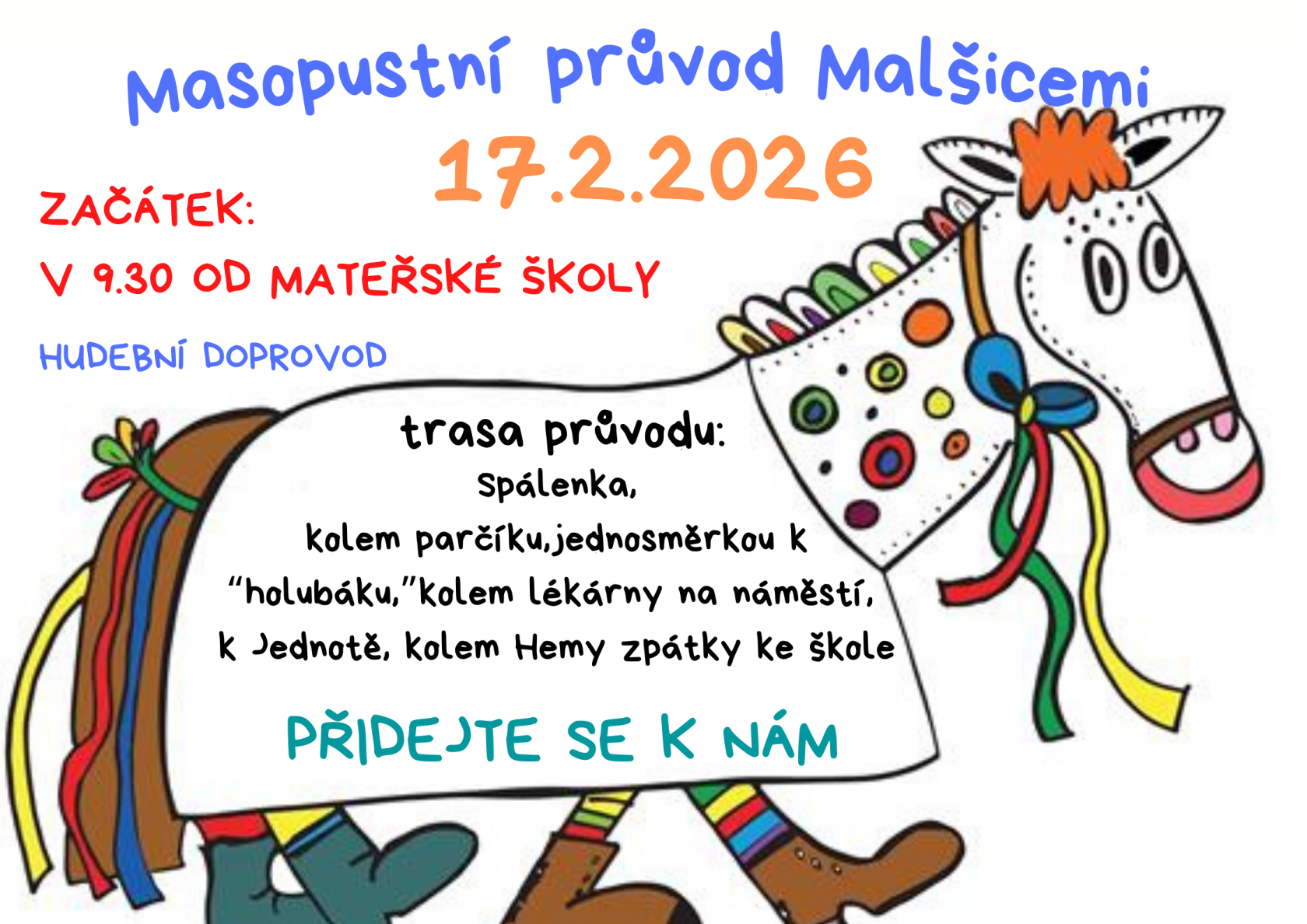 Masopustní průvod 17.2.2026