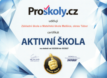 Jsme Aktivní škola Proškoly.cz