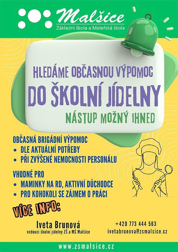 Hledáme občasnou výpomoc do ŠJ