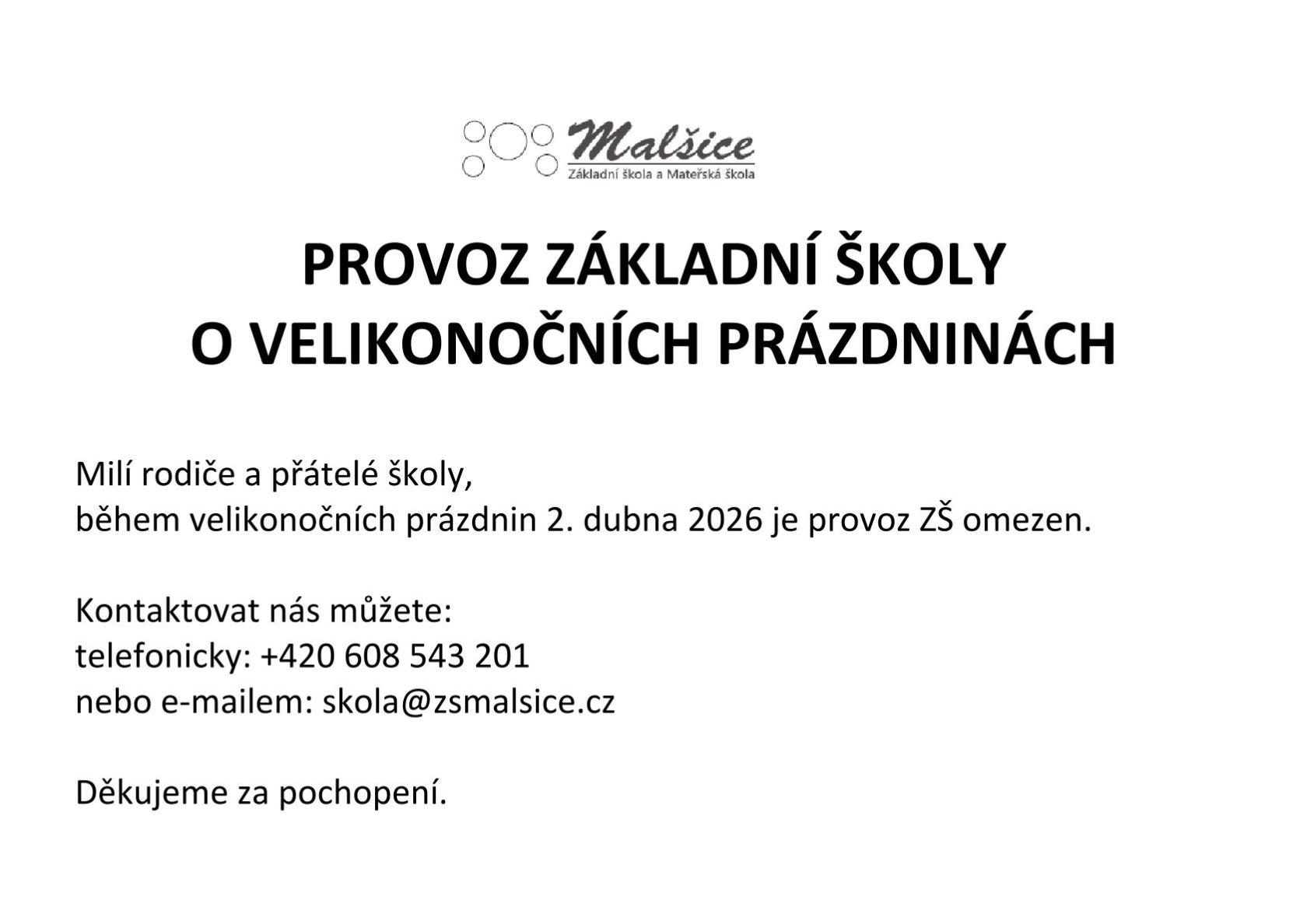 Provoz ZŠ 2.4.2026