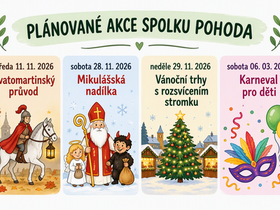 Plánované akce Spolku POHODA v Malšicích