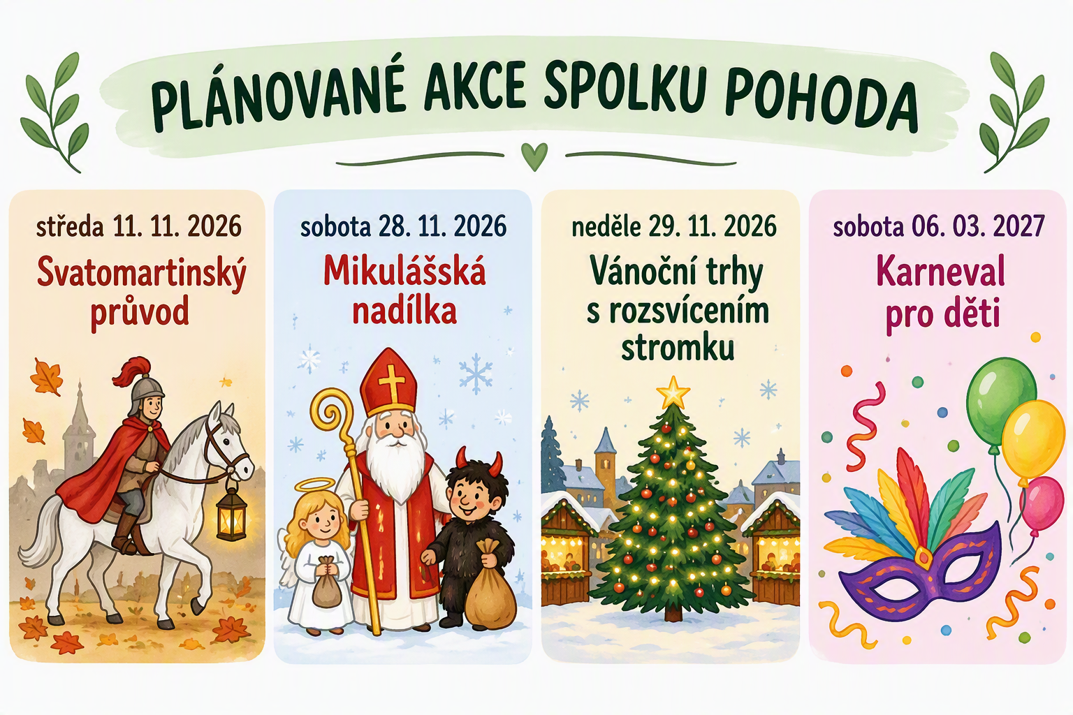 Plánované akce Spolku POHODA v Malšicích