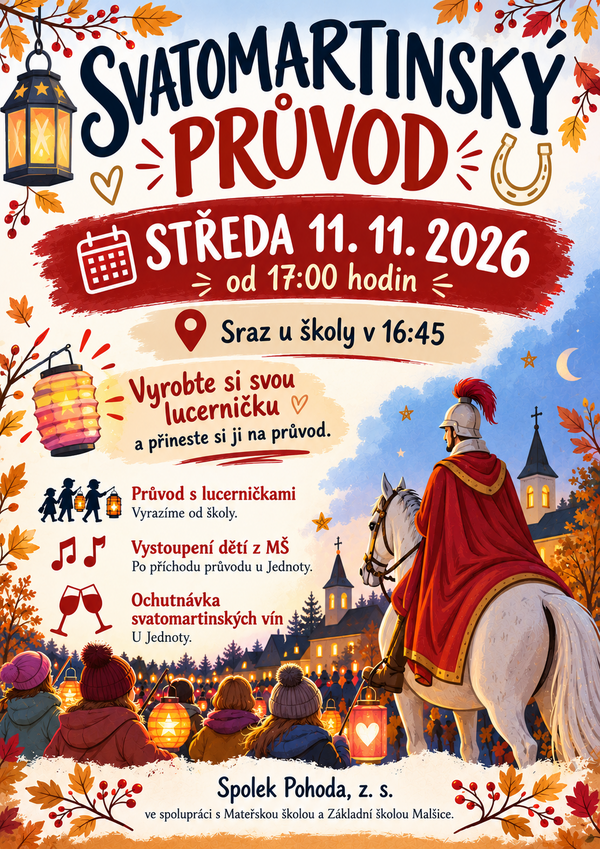 Svatomartinský průvod Malšicemi 11. 11. 2026